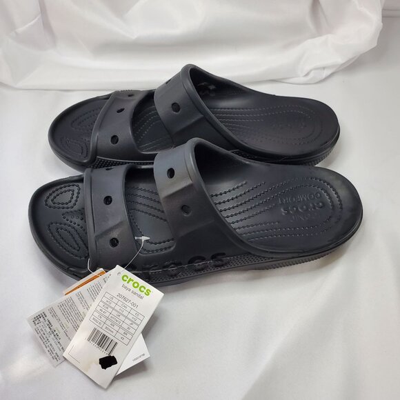 Crocs Baya Slide Sandals Mens 12 Black Lightweight Slip-On Comfort Footwear - Picture 2 of 10